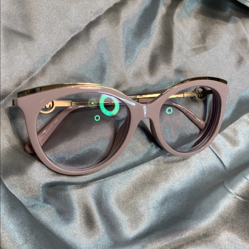 🌹VINTAGE Michael Kors • Pale Pink Cat-Eye Optical Glasses With Case •